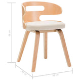 Dining Chairs 2 pcs Cream Bent Wood and Faux Leather