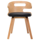 Dining Chairs 2 pcs Black Bent Wood and Faux Leather - Side View