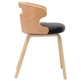 Dining Chairs 2 pcs Black Bent Wood and Faux Leather - Top-Down View