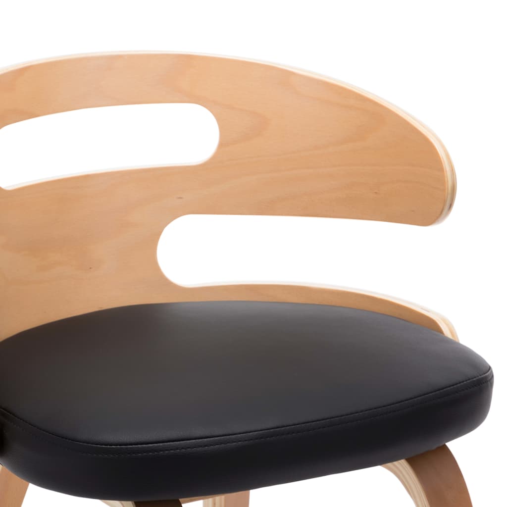 Dining Chairs 2 pcs Black Bent Wood and Faux Leather