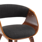 Dining Chair Grey Bent Wood and Fabric - Rear View