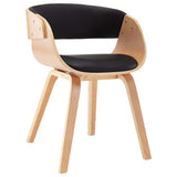 Dining Chair Black Bent Wood and Faux Leather - Front View