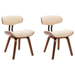 Dining Chairs 2 pcs Cream Bent Wood and Faux Leather