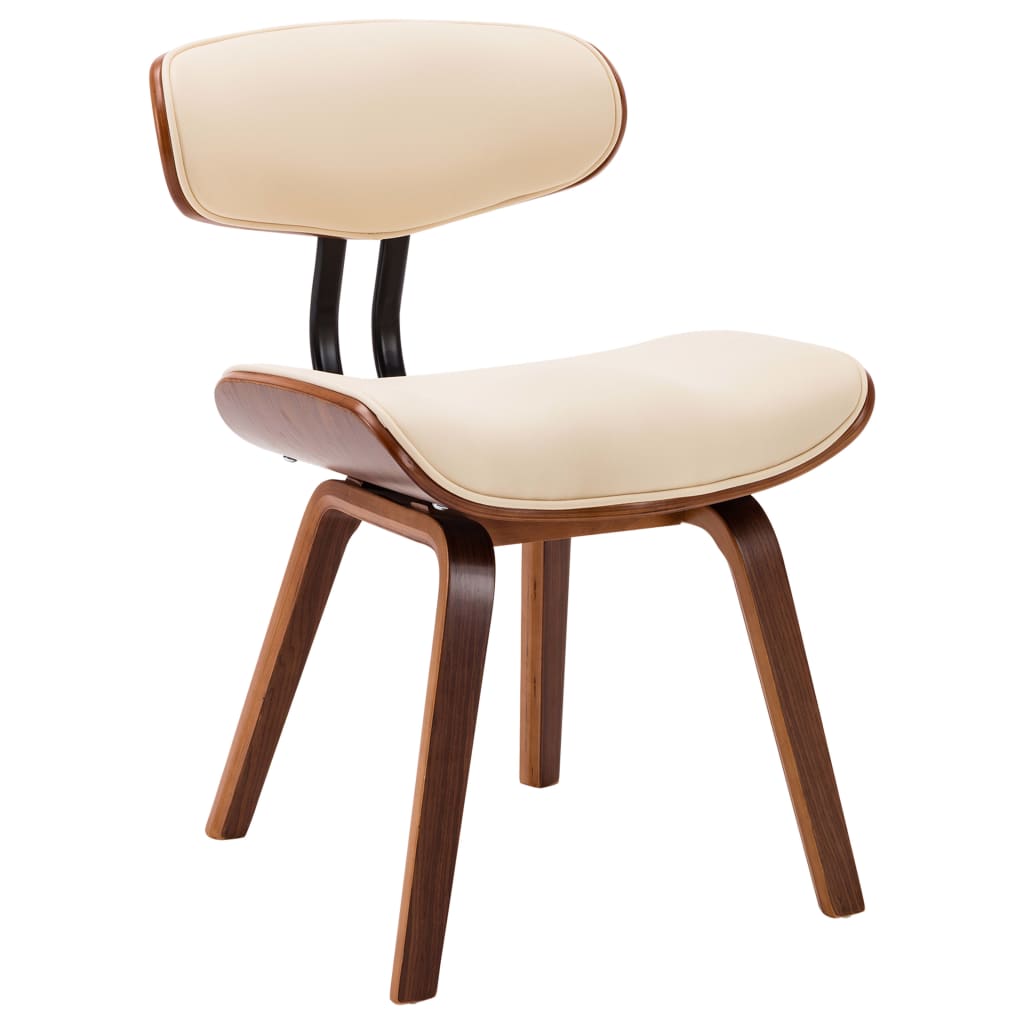 Dining Chairs 2 pcs Cream Bent Wood and Faux Leather