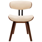 Dining Chairs 2 pcs Cream Bent Wood and Faux Leather