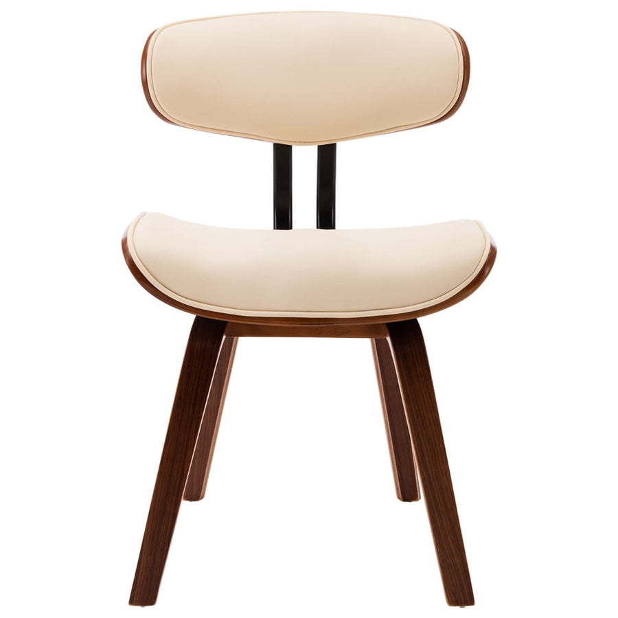 Dining Chairs 2 pcs Cream Bent Wood and Faux Leather