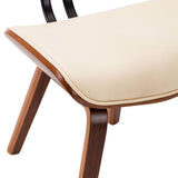 Dining Chairs 2 pcs Cream Bent Wood and Faux Leather