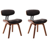 Dining Chairs 2 pcs Grey Bent Wood and Fabric