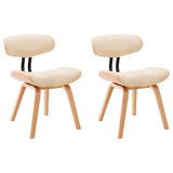 Dining Chairs 2 pcs Cream Bent Wood and Faux Leather