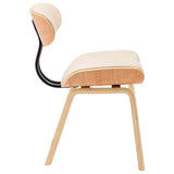 Dining Chairs 2 pcs Cream Bent Wood and Faux Leather