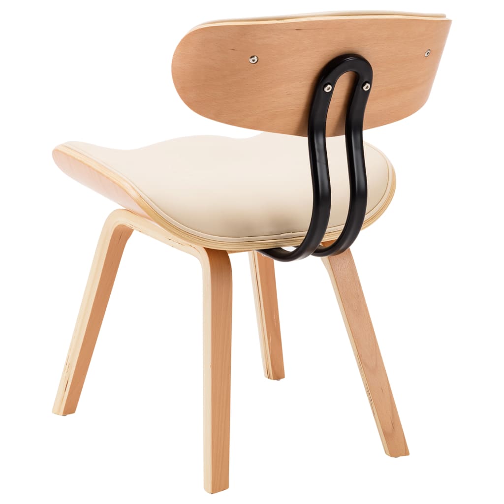 Dining Chairs 2 pcs Cream Bent Wood and Faux Leather