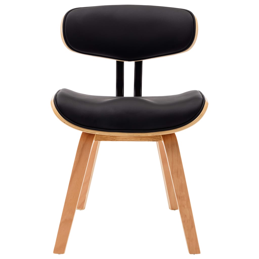 Dining Chairs 2 pcs Black Bent Wood and Faux Leather