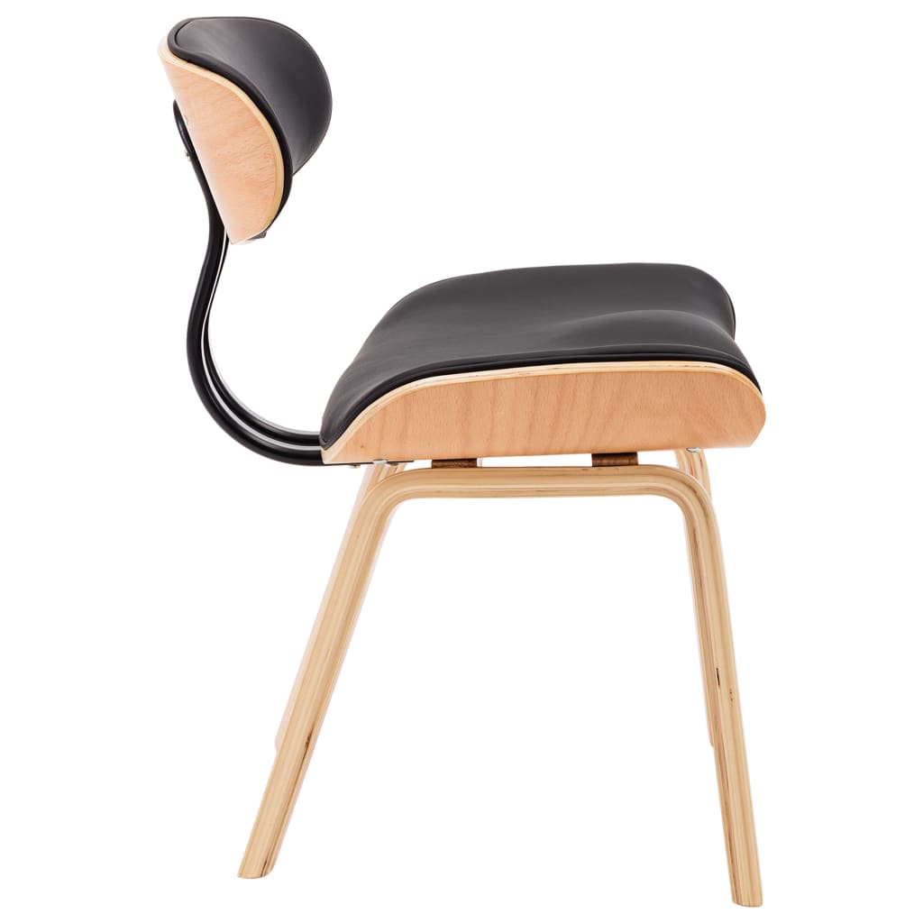 Dining Chairs 2 pcs Black Bent Wood and Faux Leather