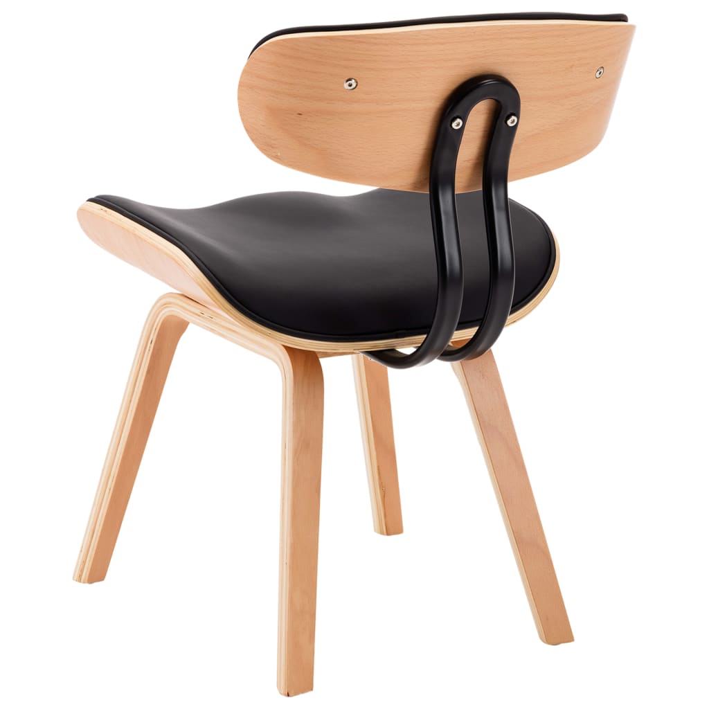 Dining Chairs 2 pcs Black Bent Wood and Faux Leather