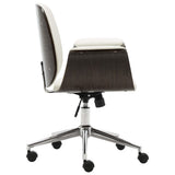 Office Chair White Bent Wood and Faux Leather - Top-Down View