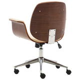 Office Chair Cream Bent Wood and Faux Leather - Side View