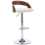 Bar Stools 2 pcs Cream Faux Leather and Bentwood - Side View