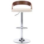 Bar Stools 2 pcs Cream Faux Leather and Bentwood