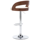 Bar Stools 2 pcs Cream Faux Leather and Bentwood - Rear View