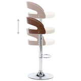 Bar Stools 2 pcs Cream Faux Leather and Bentwood - Close-Up Angle
