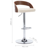 Bar Stools 2 pcs Cream Faux Leather and Bentwood - Extra Image