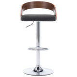 Bar Stools 2 pcs Dark Grey Fabric and Bentwood - Top-Down View