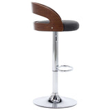 Bar Stools 2 pcs Dark Grey Fabric and Bentwood - 45-Degree Angle