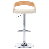 Bar Stools 2 pcs Cream Faux Leather and Bentwood - Top-Down View