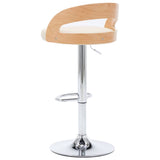 Bar Stools 2 pcs Cream Faux Leather and Bentwood - Close-Up Angle