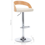 Bar Stools 2 pcs Cream Faux Leather and Bentwood - Extra Image