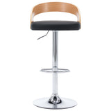 Bar Stools 2 pcs Black Faux Leather and Bentwood - Top-Down View