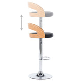 Bar Stools 2 pcs Black Faux Leather and Bentwood - Rear View