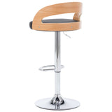 Bar Stools 2 pcs Black Faux Leather and Bentwood - Close-Up Angle