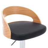 Bar Stools 2 pcs Black Faux Leather and Bentwood - Low Angle
