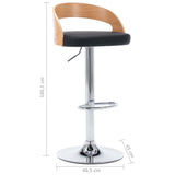 Bar Stools 2 pcs Black Faux Leather and Bentwood - Extra Image