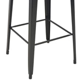 3 Piece Bar Set Steel Black - Rear View