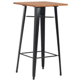 3 Piece Bar Set Steel Brown Black - Front View