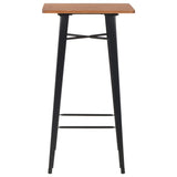 3 Piece Bar Set Steel Brown Black