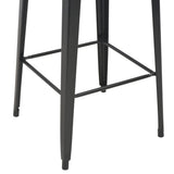 3 Piece Bar Set Steel Black - Rear View
