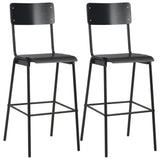 3 Piece Bar Set Steel Black