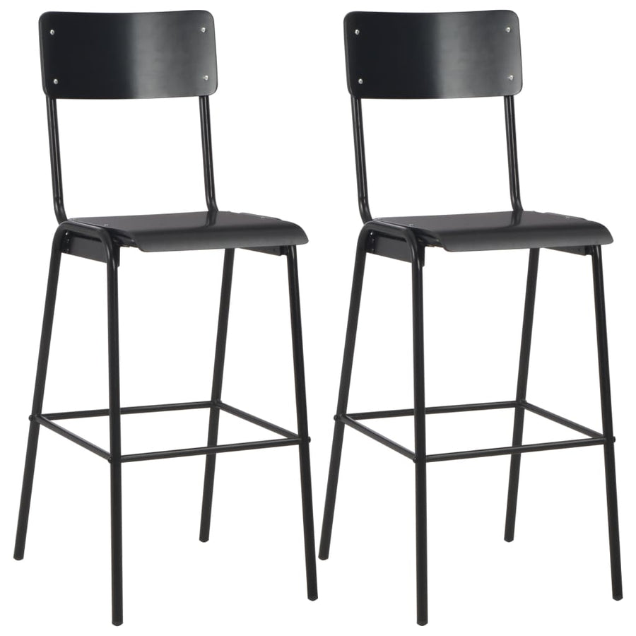 3 Piece Bar Set Steel Black