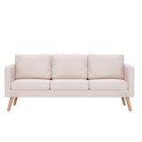 2 Piece Sofa Set Fabric Cream - Top-Down View