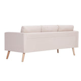 2 Piece Sofa Set Fabric Cream