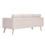 2 Piece Sofa Set Fabric Cream