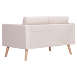 2 Piece Sofa Set Fabric Cream - Low Angle