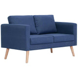2 Piece Sofa Set Fabric Blue