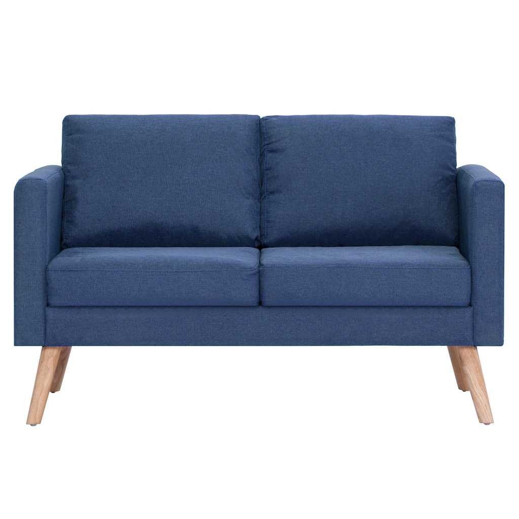 2 Piece Sofa Set Fabric Blue
