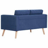 2 Piece Sofa Set Fabric Blue