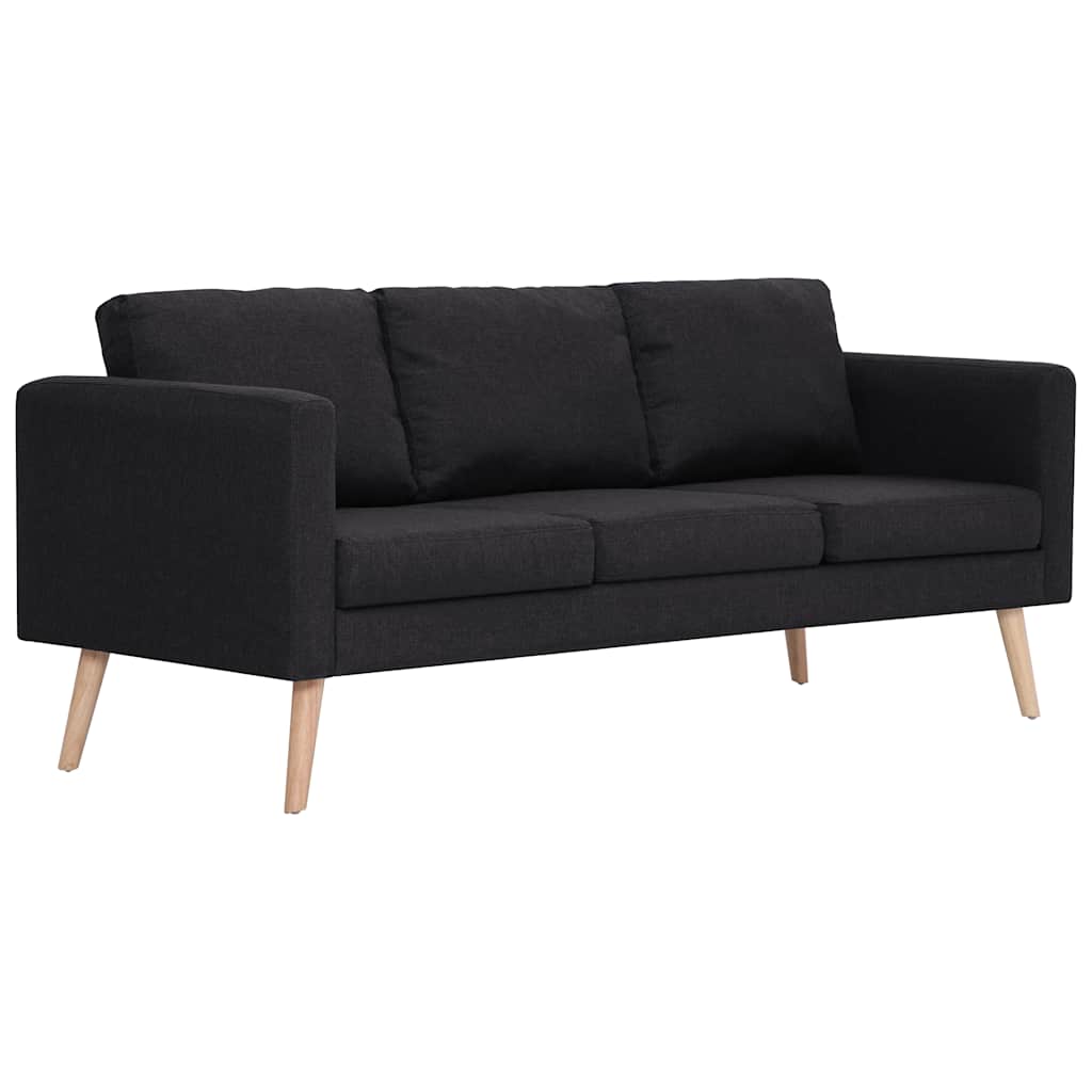2 Piece Sofa Set Fabric Black