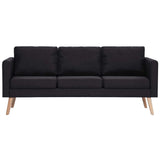 2 Piece Sofa Set Fabric Black